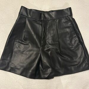 Zara Faux Leather Shorts
